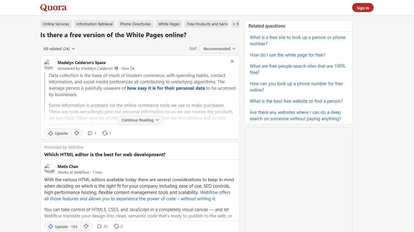 Is there a free version of the White Pages online? - Quora